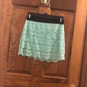 Teal mini skirt